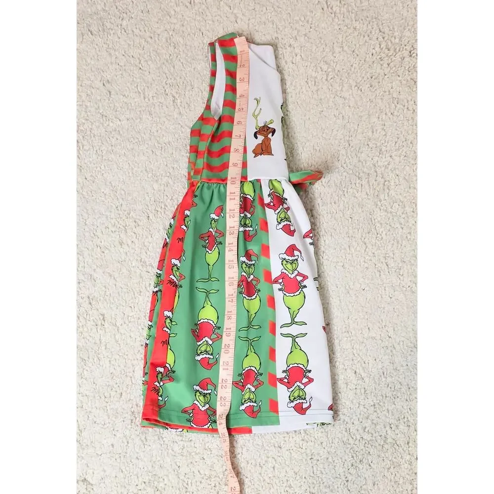 E Bei K Kid's Wear Dress Christmas Grinch Girl 6-7 Years (120) Red White Green